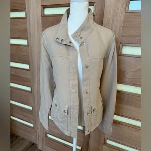 Christian Siriano Lightweight Utility Linen Jacket in Cream - Size L